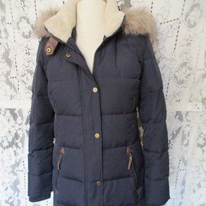 Ralph Lauren navy down puffer coat with hood.